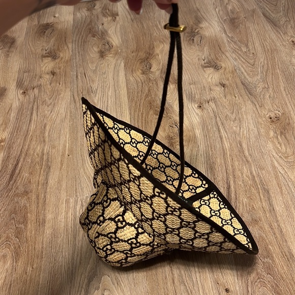 RARE Gucci GG Embroidered Monogram Wide Brim Raffia Hat - Picture 12 of 12